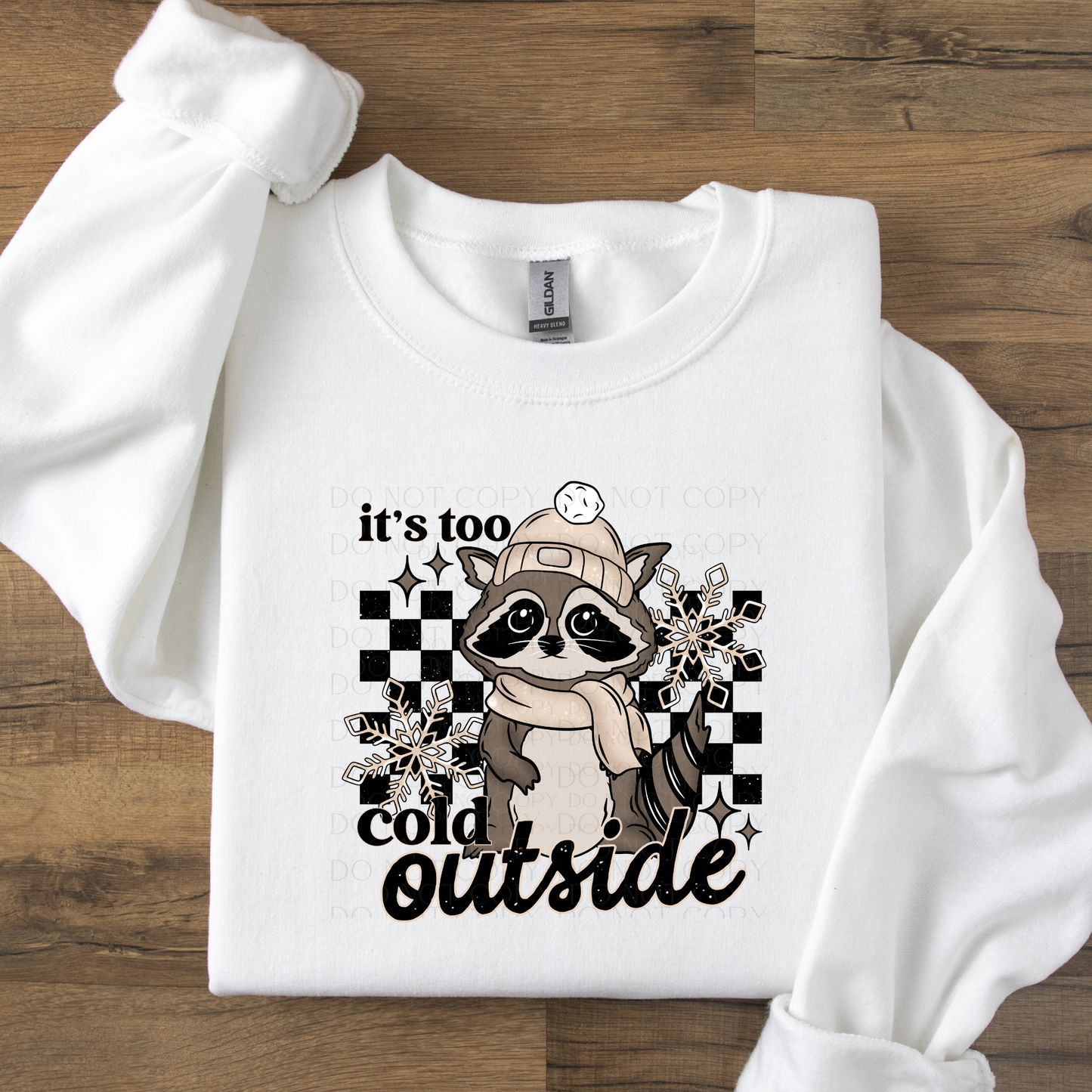 Raccoon It's Too Cold Outside DTF Transfer