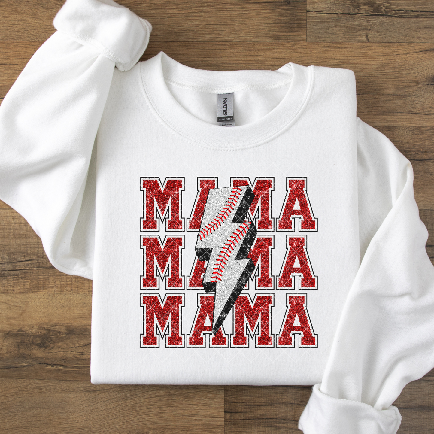 Mama Baseball Lightning Bolt DTF Transfer