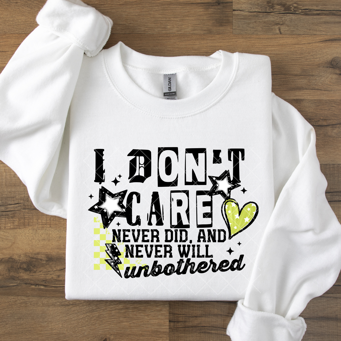 I Don't Care DTF Transfer