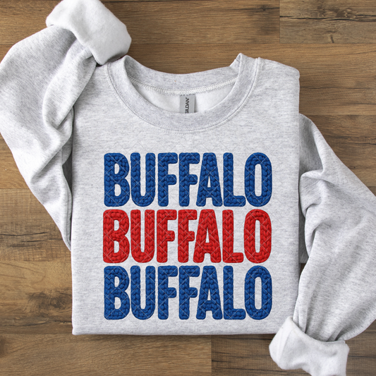 Buffalo Faux Yarn Crochet DTF Transfer