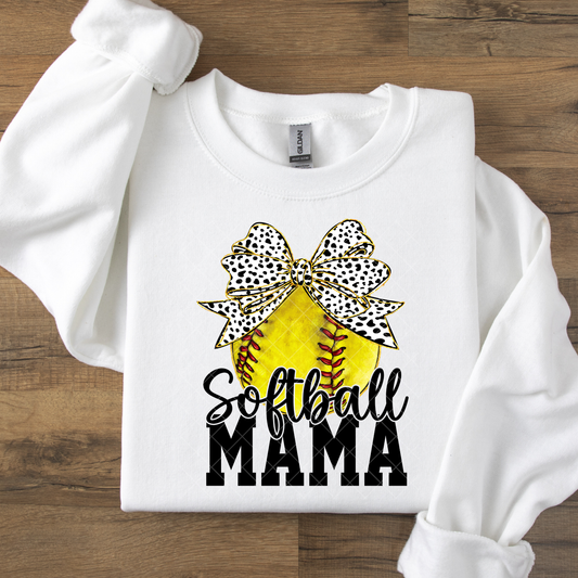 Softball Mama Bow DTF Transfer