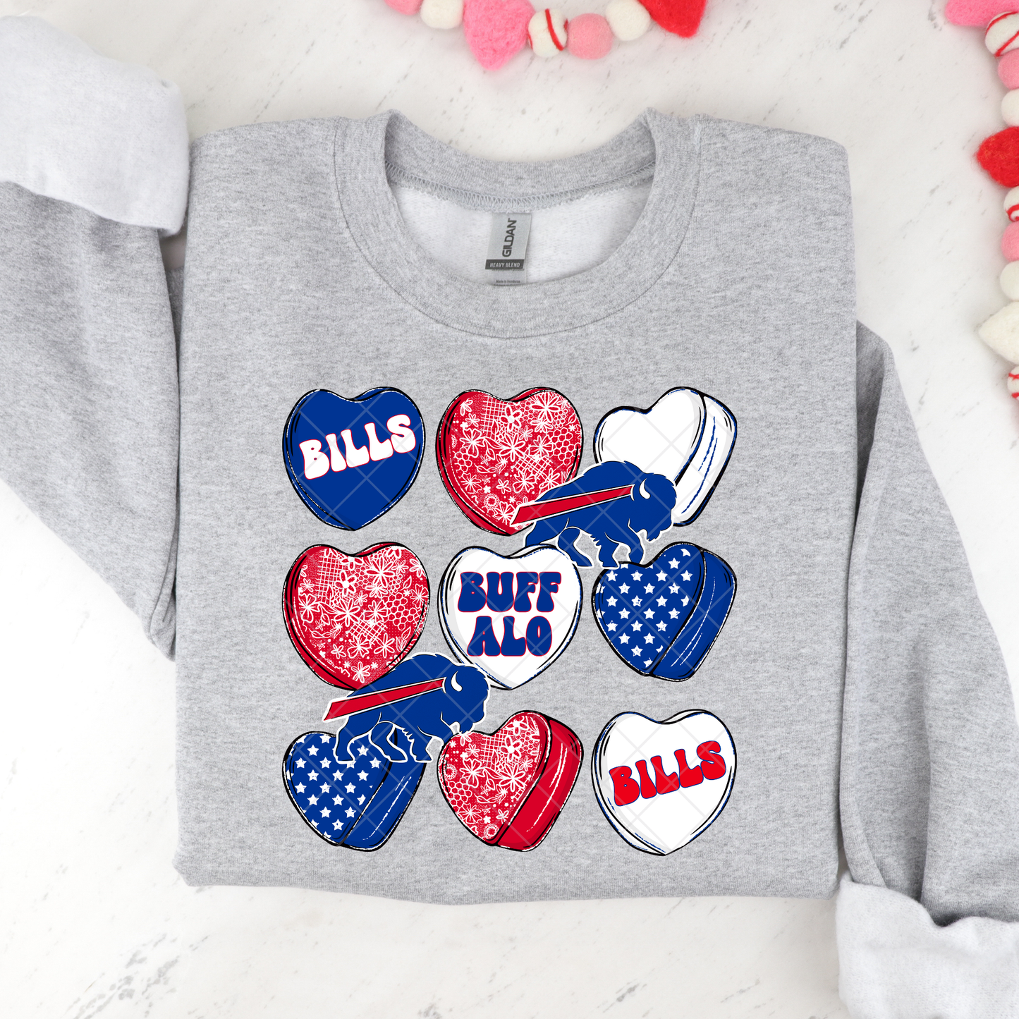 Buffalo Football Conversation Hearts DTF Transfer