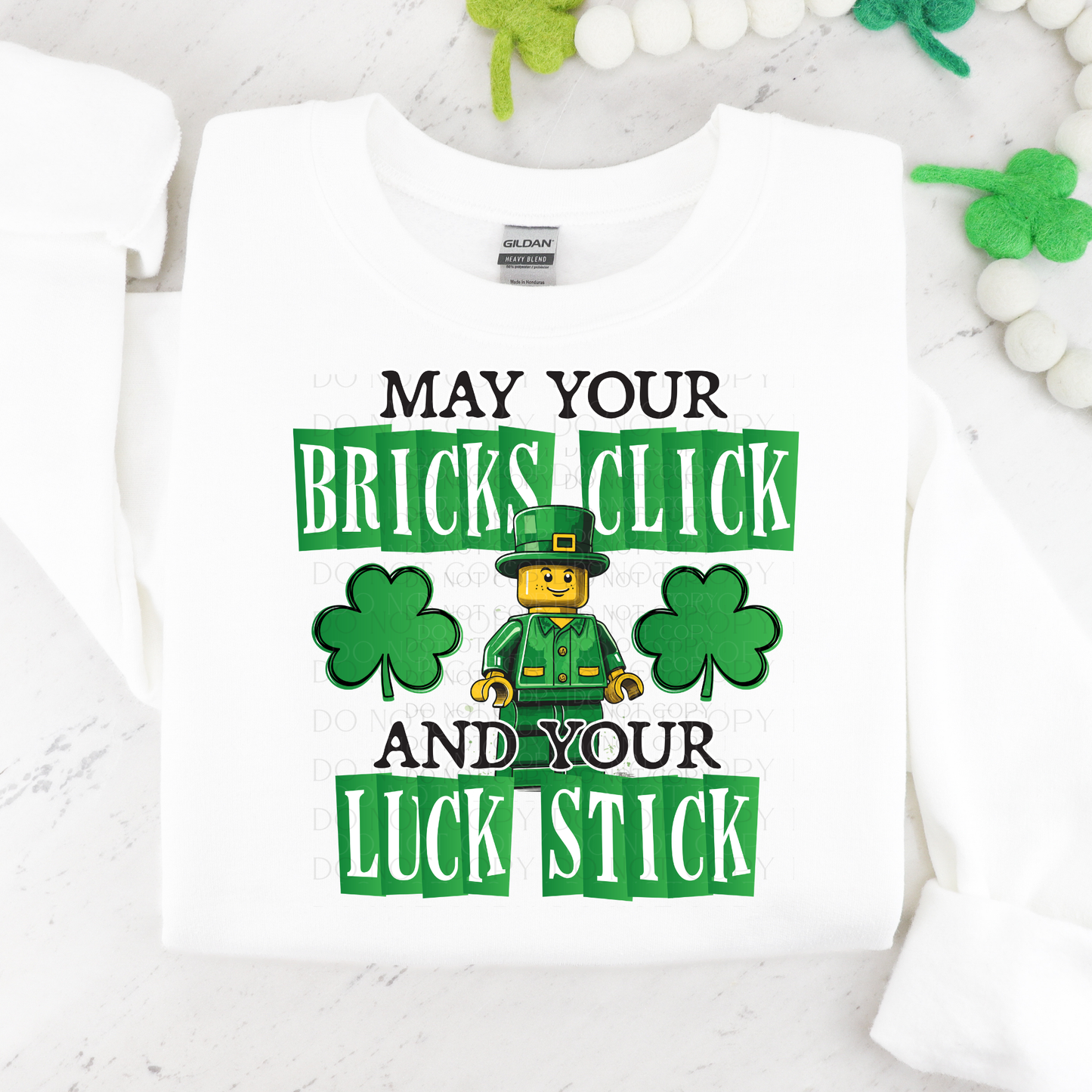 May Your Bricks Click and Your Luck Stick Kids DTF Transfer