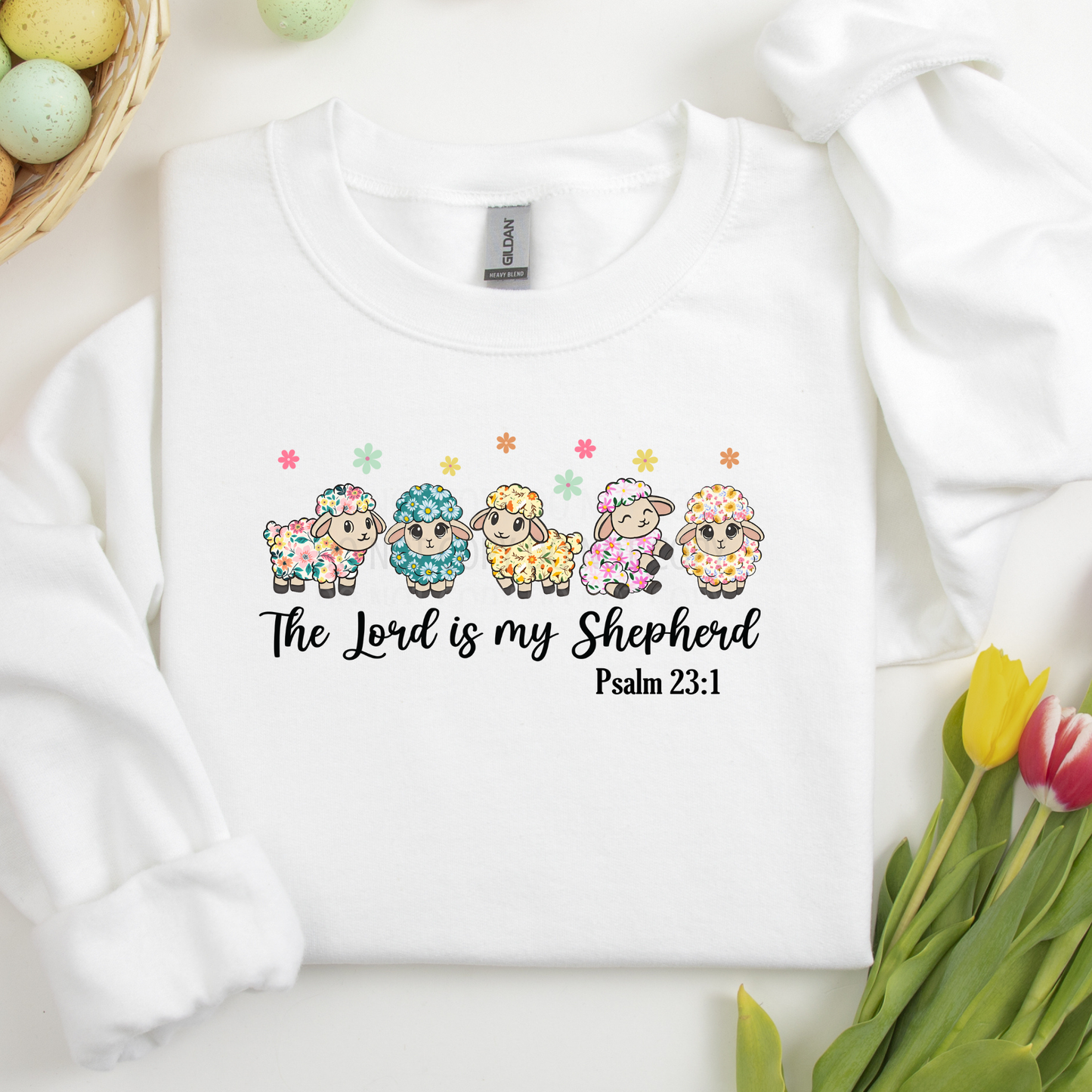 The Lord Is My Shepherd Cute Easter DTF Transfer