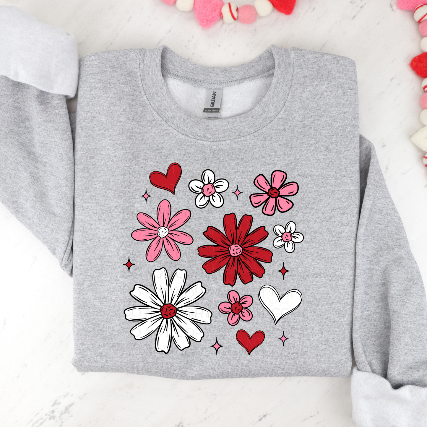 Flowers and Hearts DTF Transfer