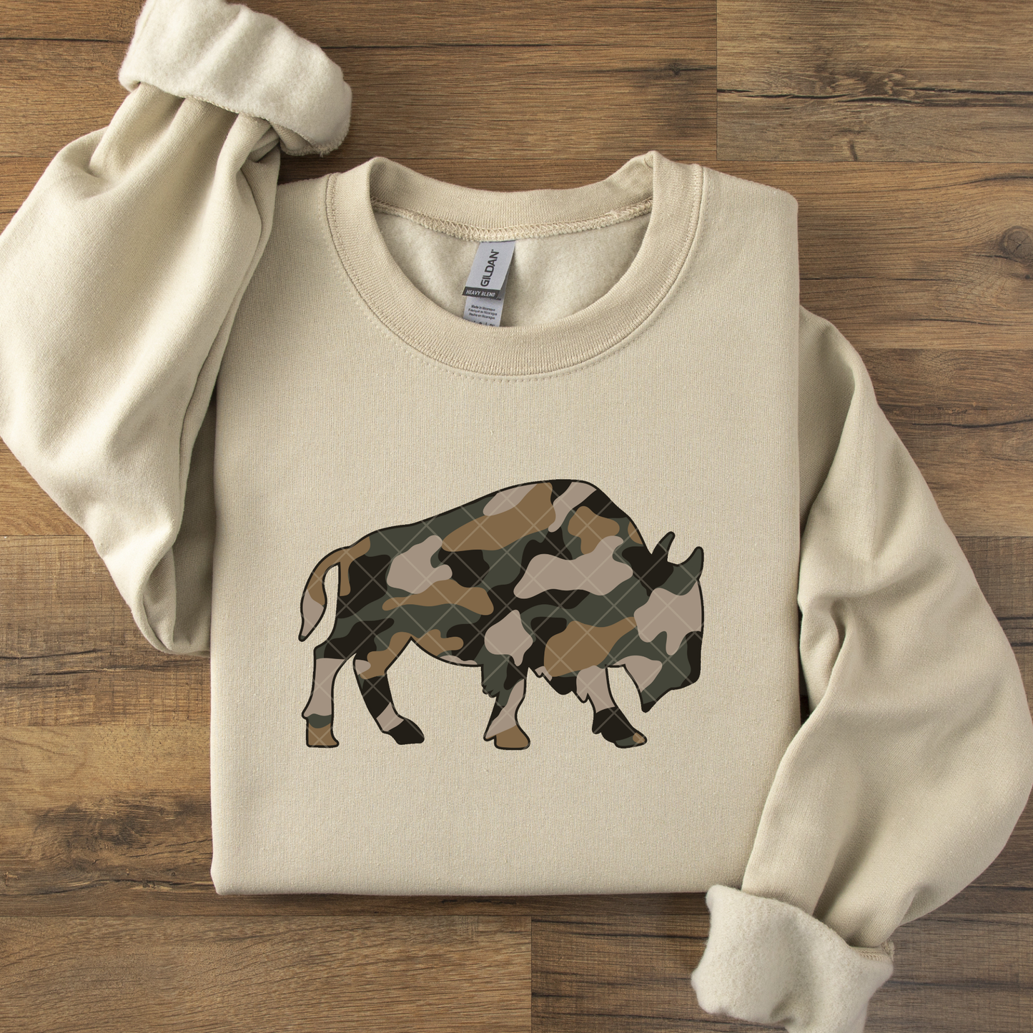 Green and Tan Camo Buffalo DTF Transfer