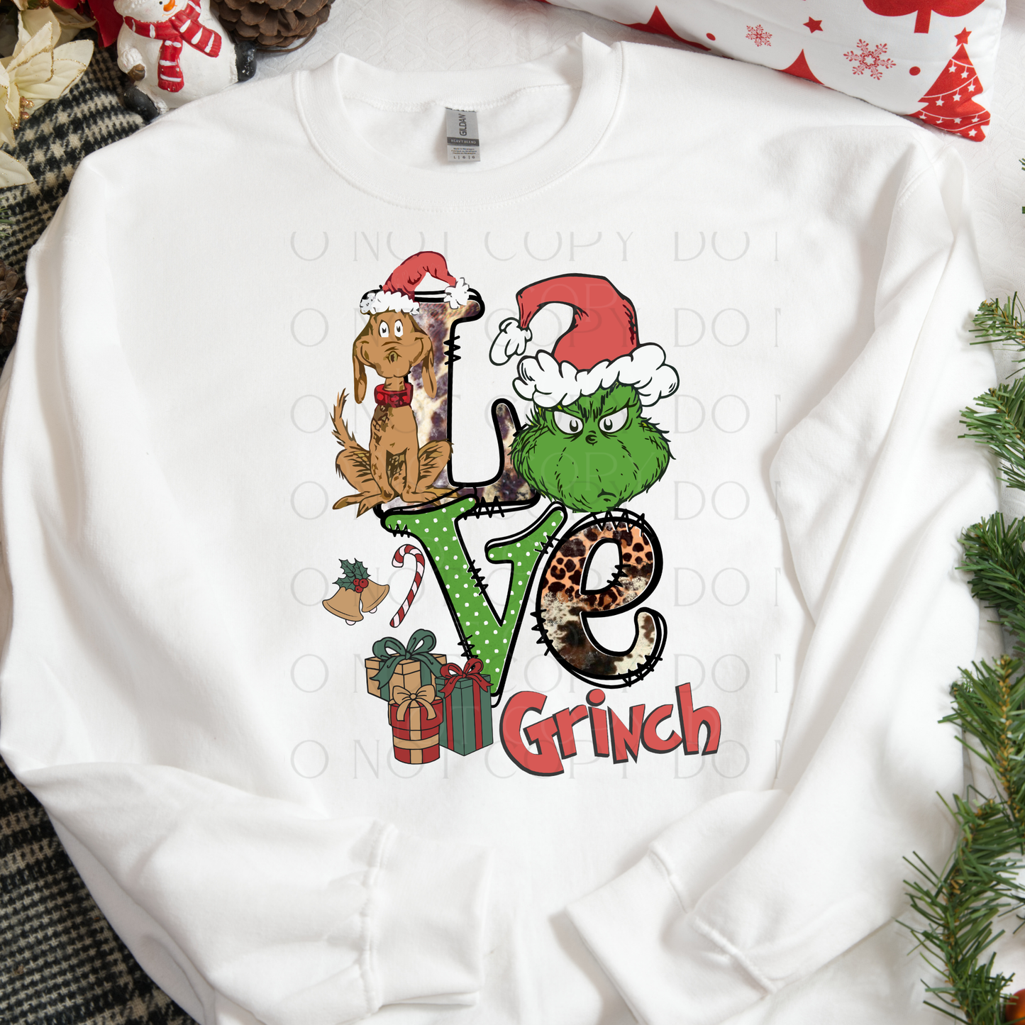 Grinch Love Christmas DTF Transfer