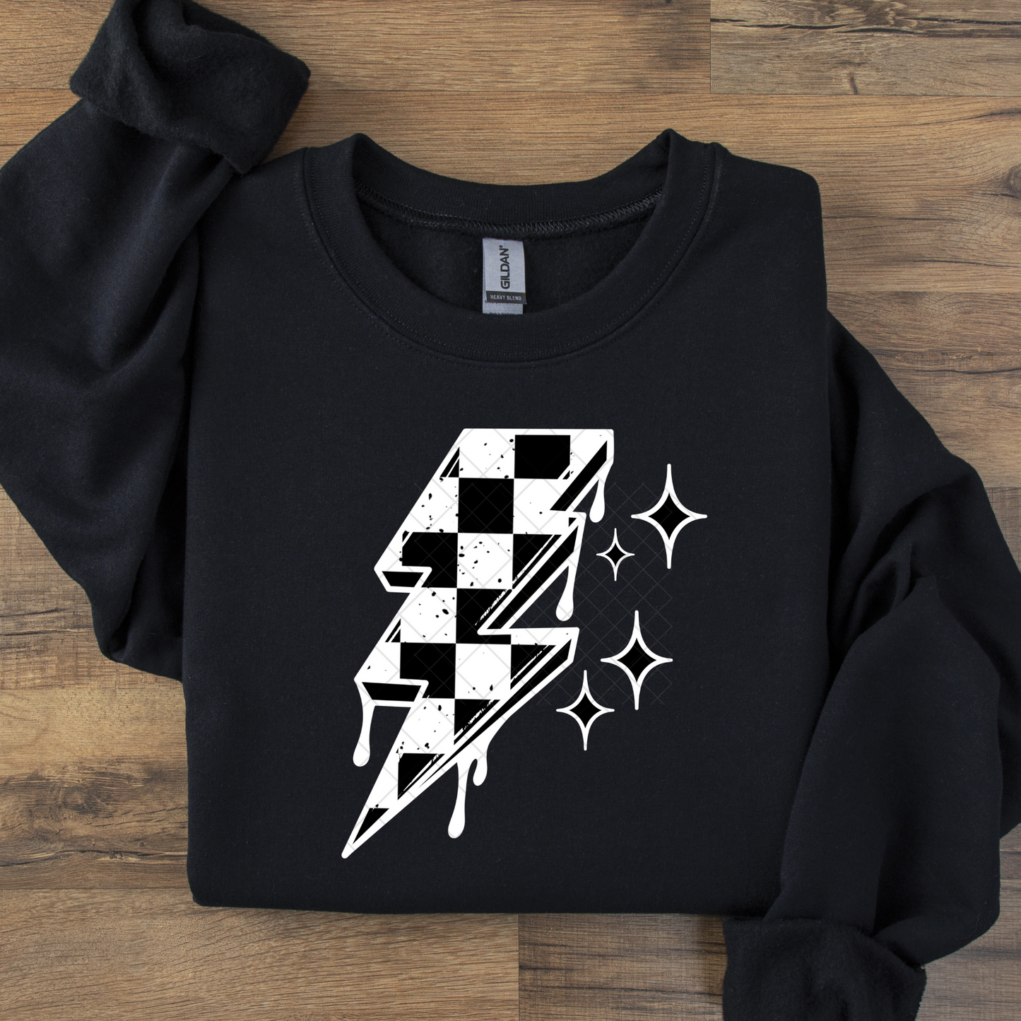 Checkered Lightning Bolt DTF Transfer