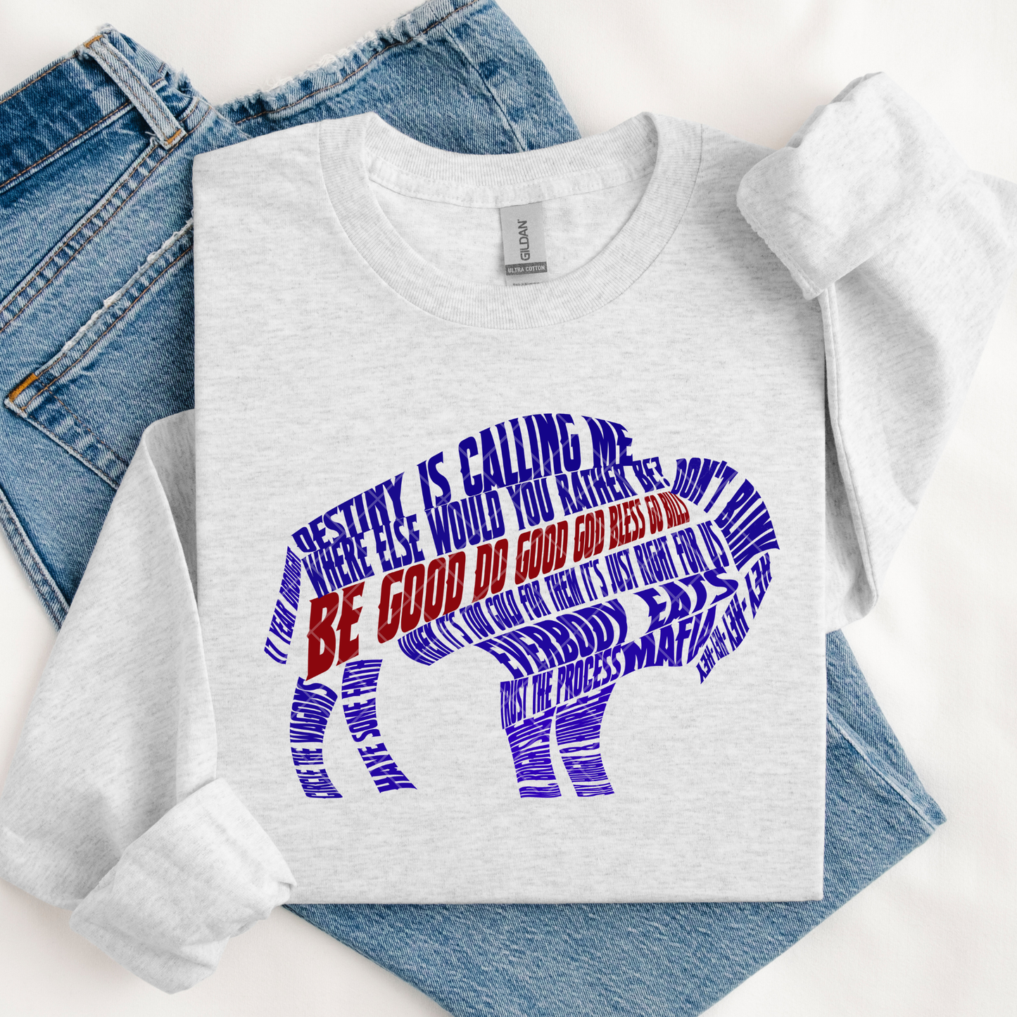 Buffalo Sayings Word Cloud DTF Transfer