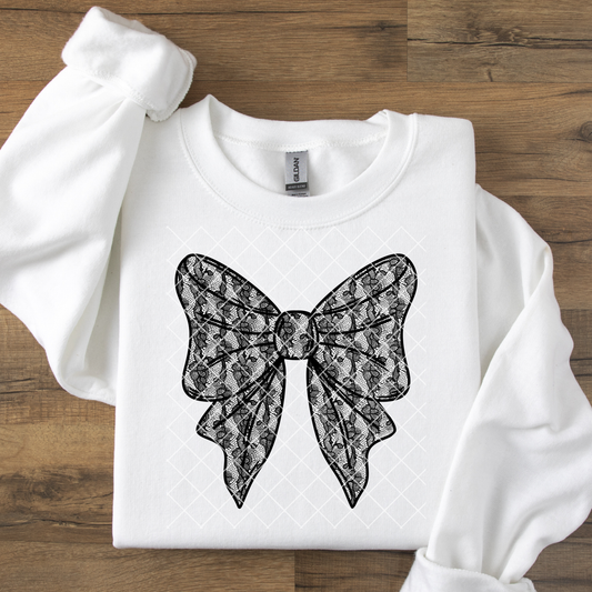 Black Lace Bow DTF Transfer