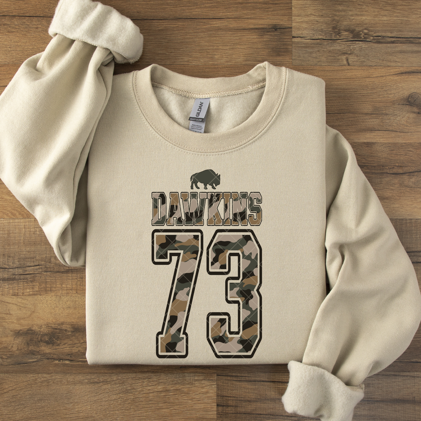 Camo Player Jersey Numbers DTF Transfer