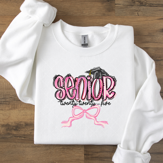 Senior 2025 Pink Bow Design DTF Transfer
