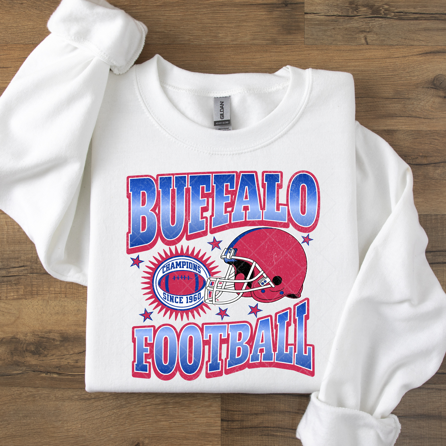 Buffalo Football Red Vintage Helmet DTF Transfer