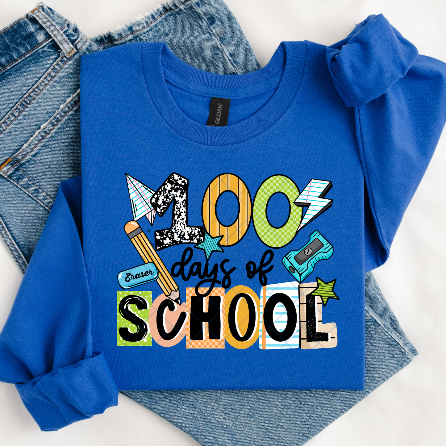 Girl and Boy 100 days of School DTF Transfer