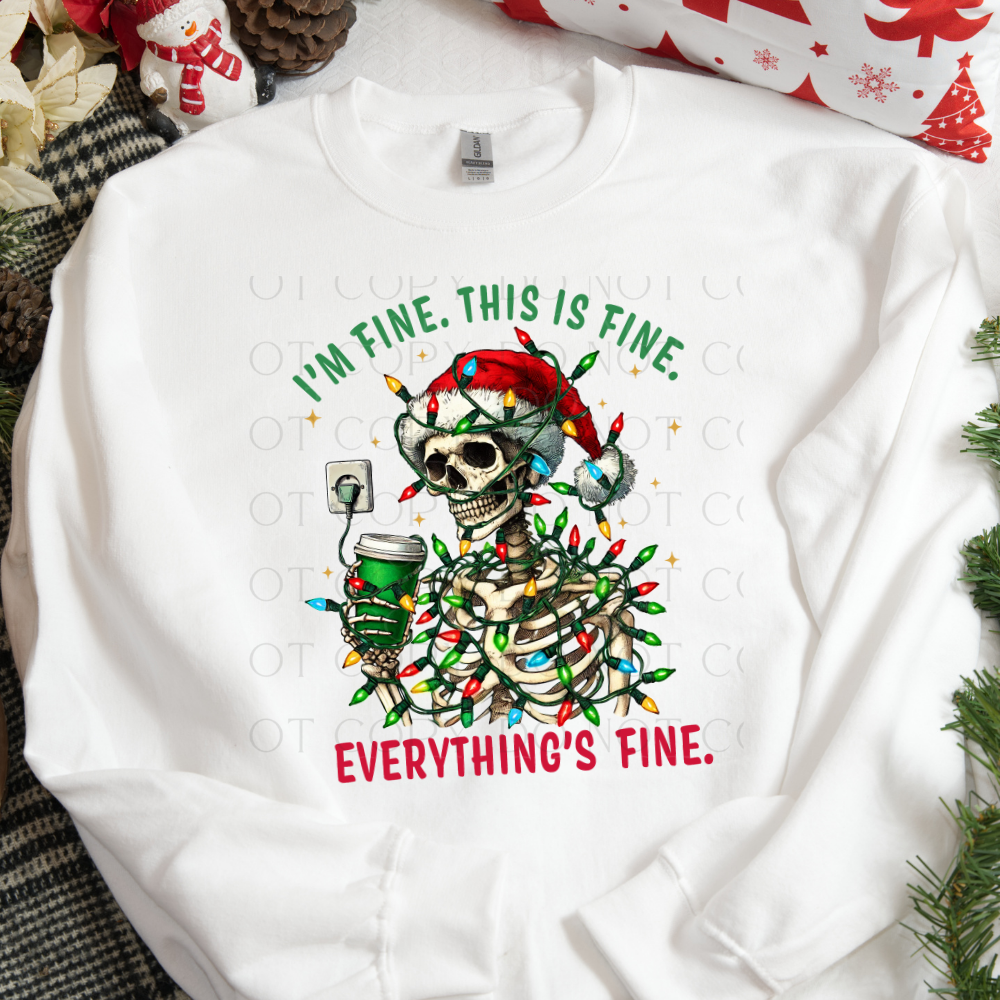 I'm Fine Christmas DTF Transfer