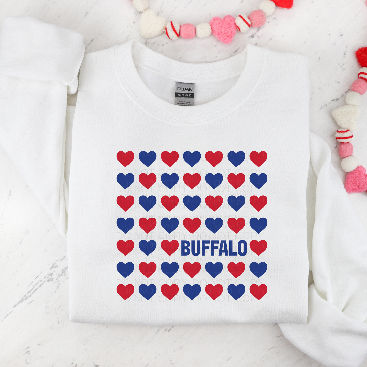 Buffalo Hearts Valentine DTF Transfer