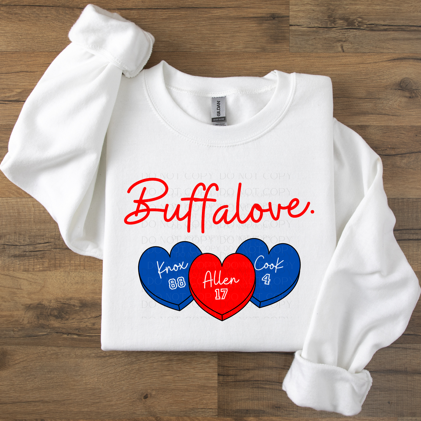 Buffalove Valentine Hearts DTF Transfer