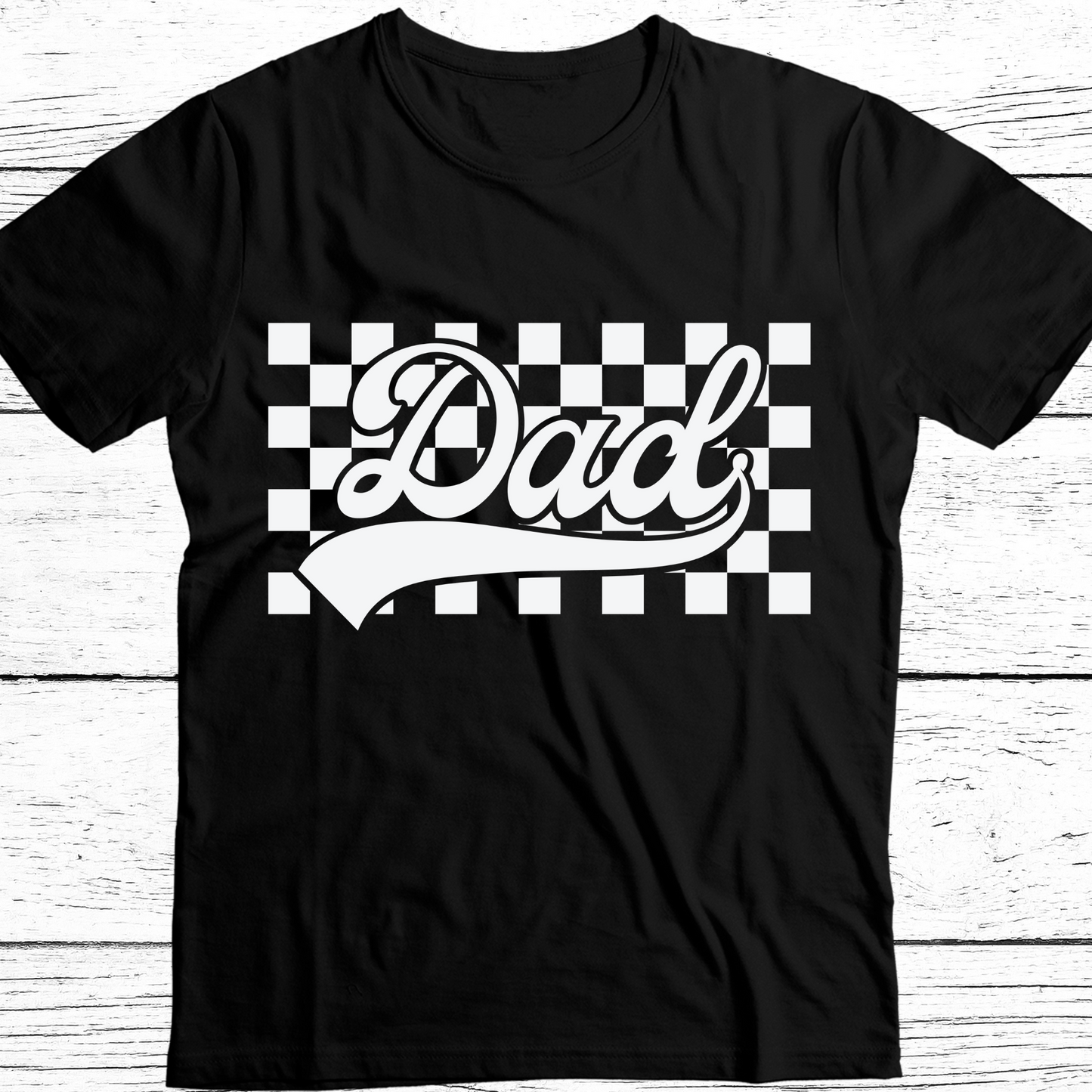 Checkerboard Dad Black or White DTF Transfer
