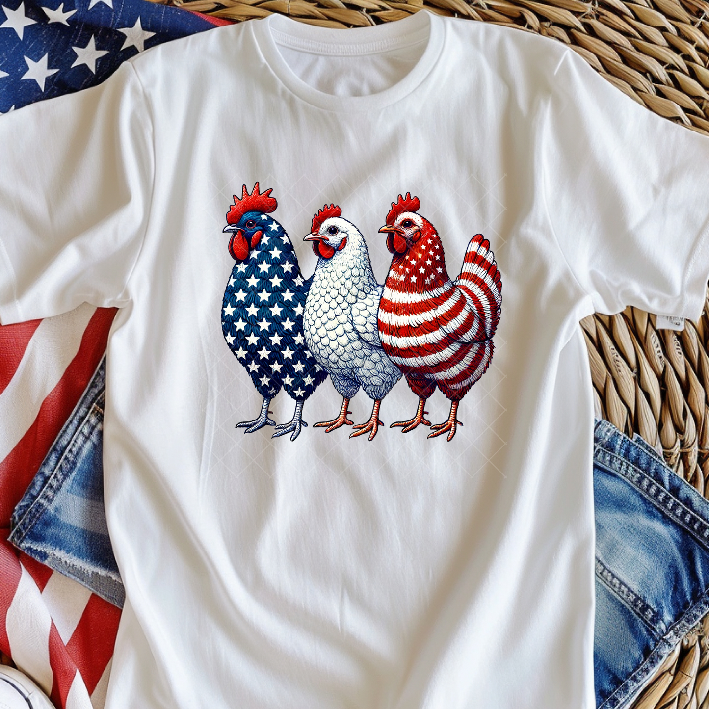 American Chicken Design DTF Transfer