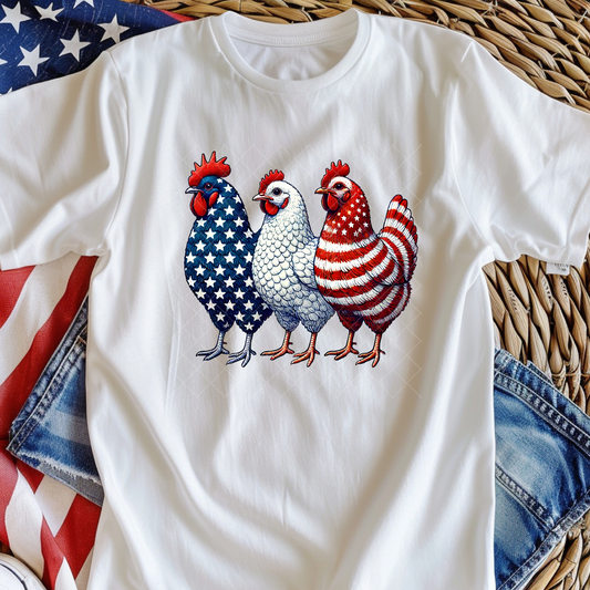 American Chicken Design DTF Transfer