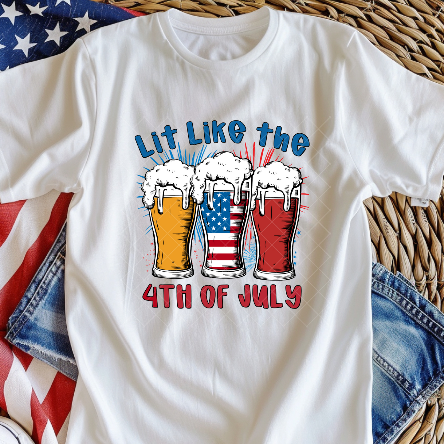 Lit Like the 4th of July DTF Transfer