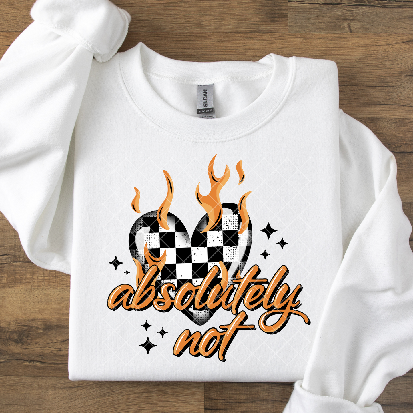 Absolutely Not Burning Heart DTF Transfer