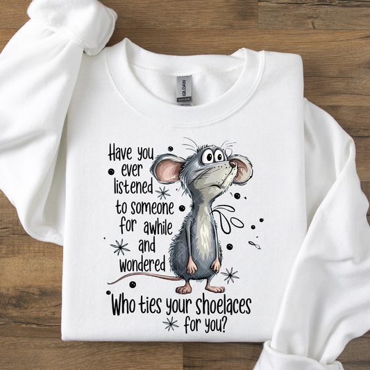Who Ties Your Shoelaces For You? Talking Rat DTF Transfer