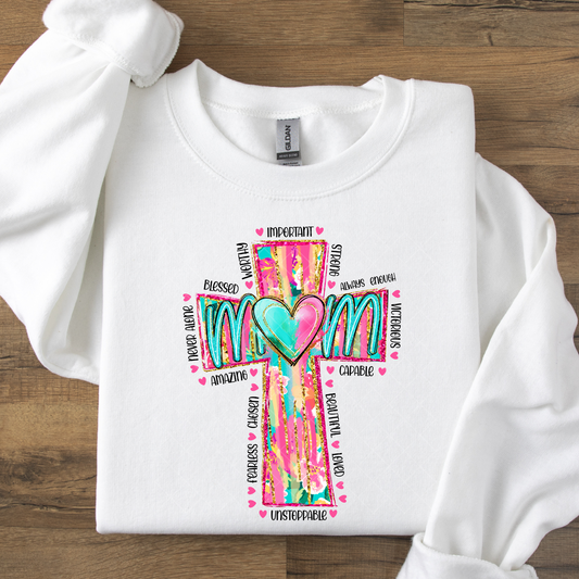 Blessed Mom Cross DTF Transfer