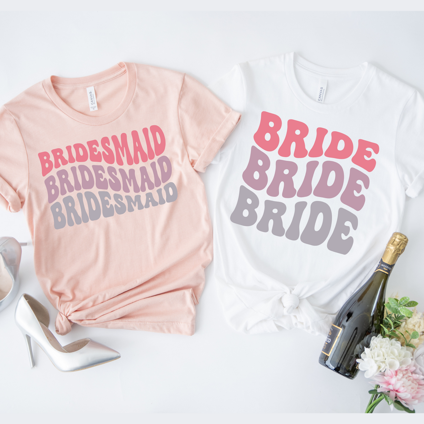 Bride and Bridesmaid Wave DTF Transfer