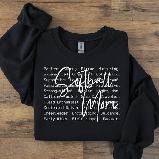 Softball Mom Black or White DTF Transfer
