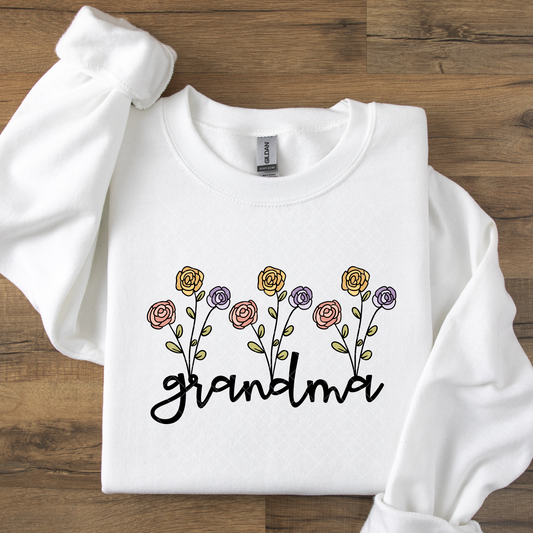 Grandma Cute and Dainty Floral DTF Transfer