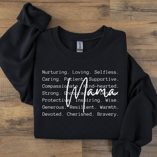 Mama Life Black or White Script DTF Transfer