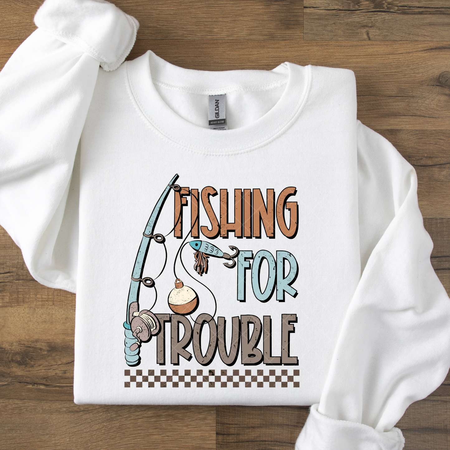 Fishing For Trouble DTF Transfer