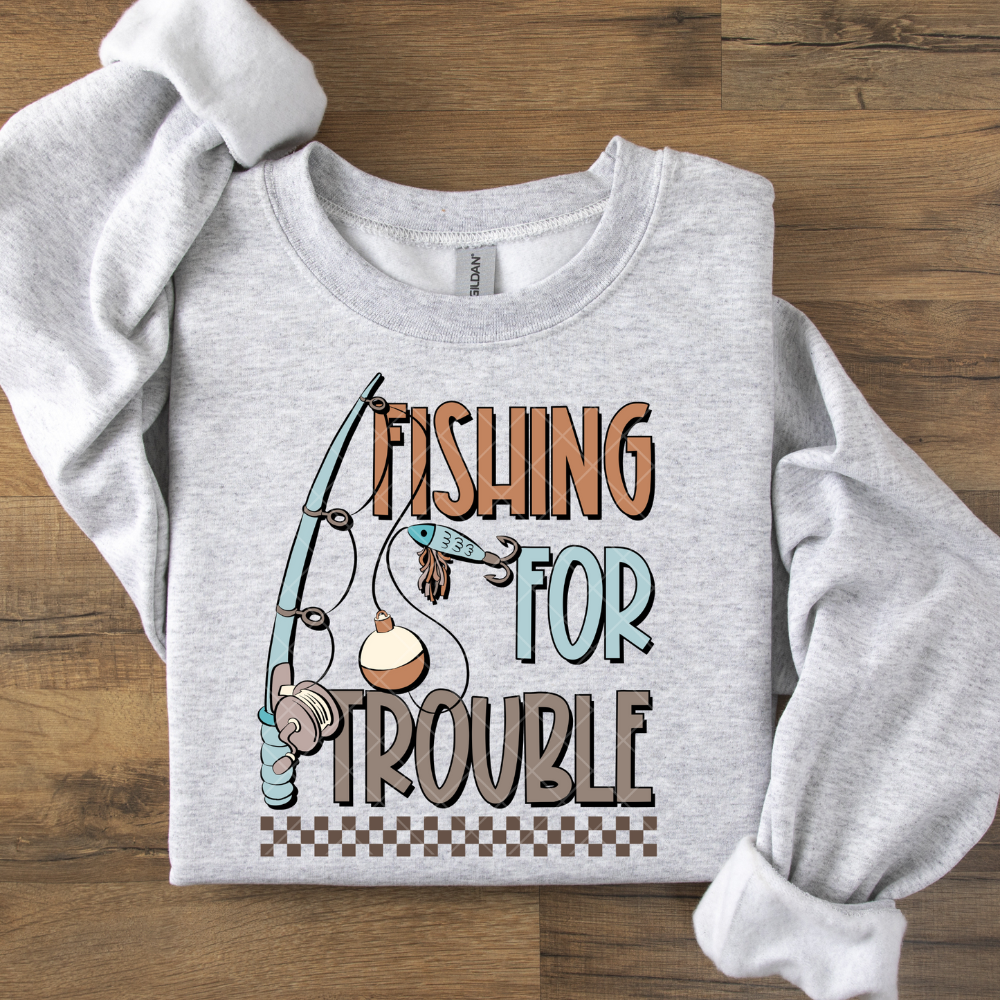 Fishing For Trouble DTF Transfer