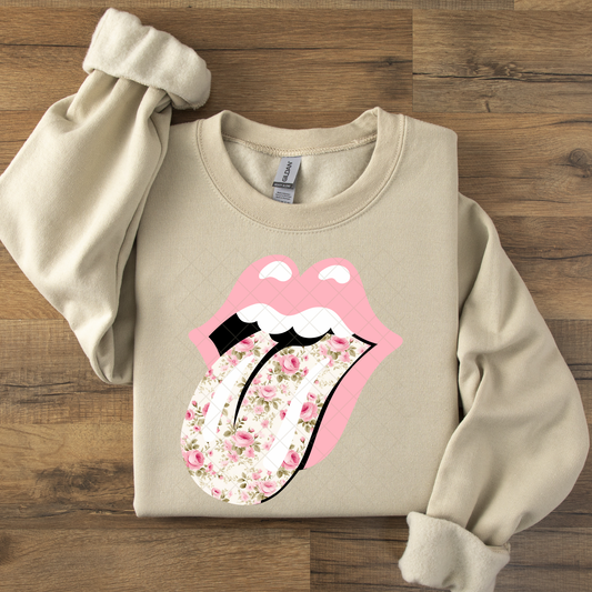 Tongue Pink Floral DTF Transfer