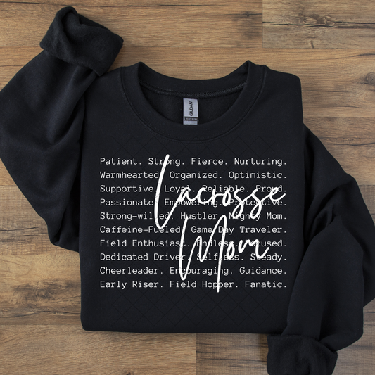 Lacrosse Mom Black or White Design DTF Transfer