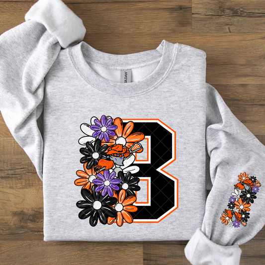 Floral B Buffalo Lacrosse with sleeve DTF Transfer