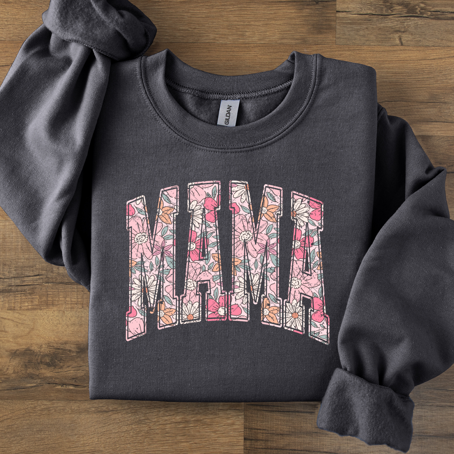 Mama Colorful Pink Pastel Floral DTF Transfer.