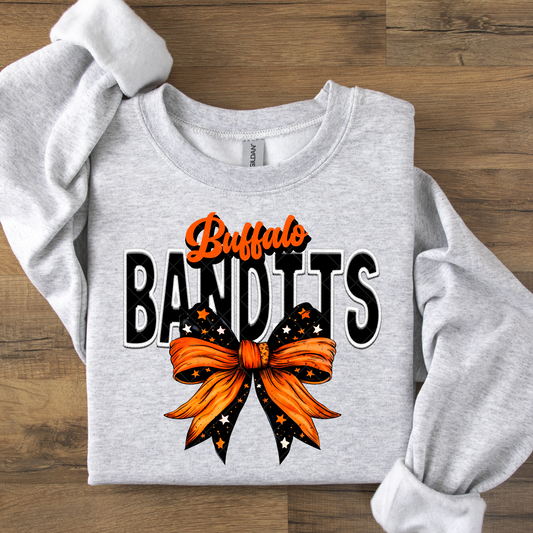 Buffalo Bow Bandits Orange Black DTF Transfer