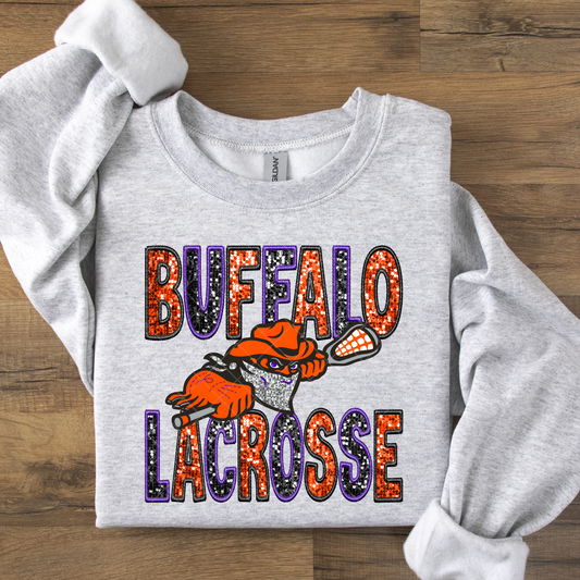 Buffalo Lacrosse Faux Glitter DTF Transfer