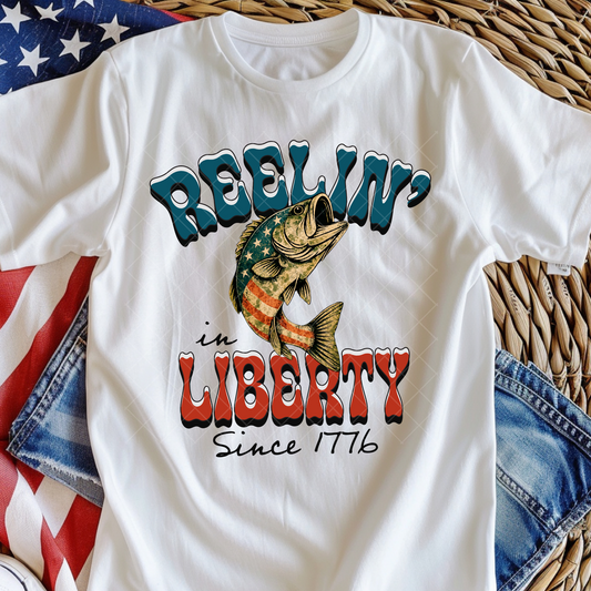 Reelin' in Liberty DTF Transfer