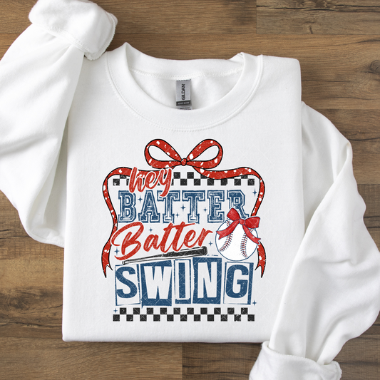 Hey Batter Batter Swing Cute Baseball DTF Transfer