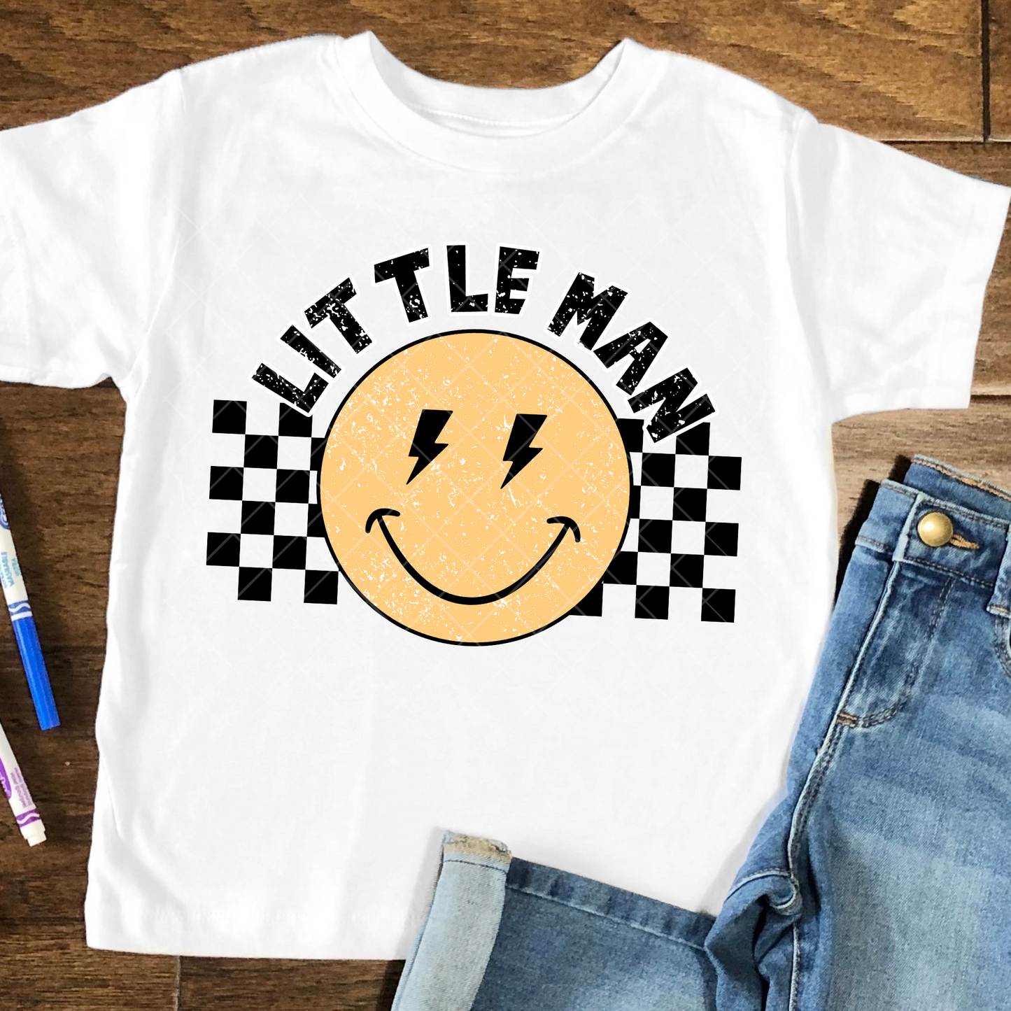Little Man Happy Face DTF Transfer