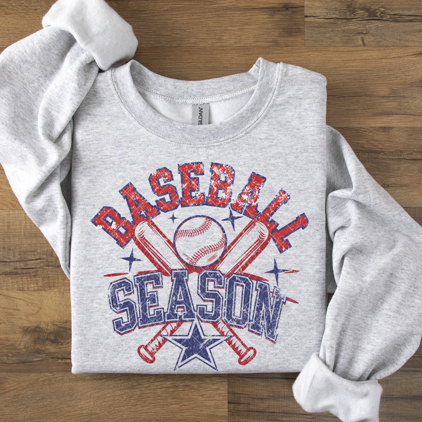 Baseball Season Red and Blue DTF Transfer