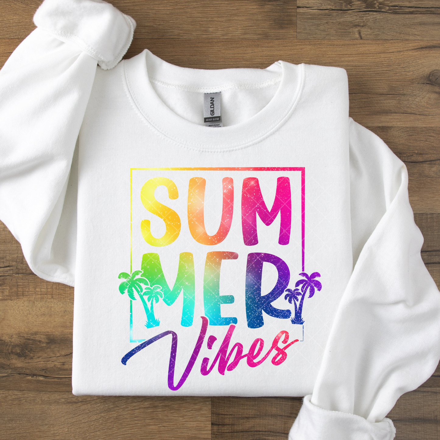 Neon Summer Vibes Rainbow DTF Transfers