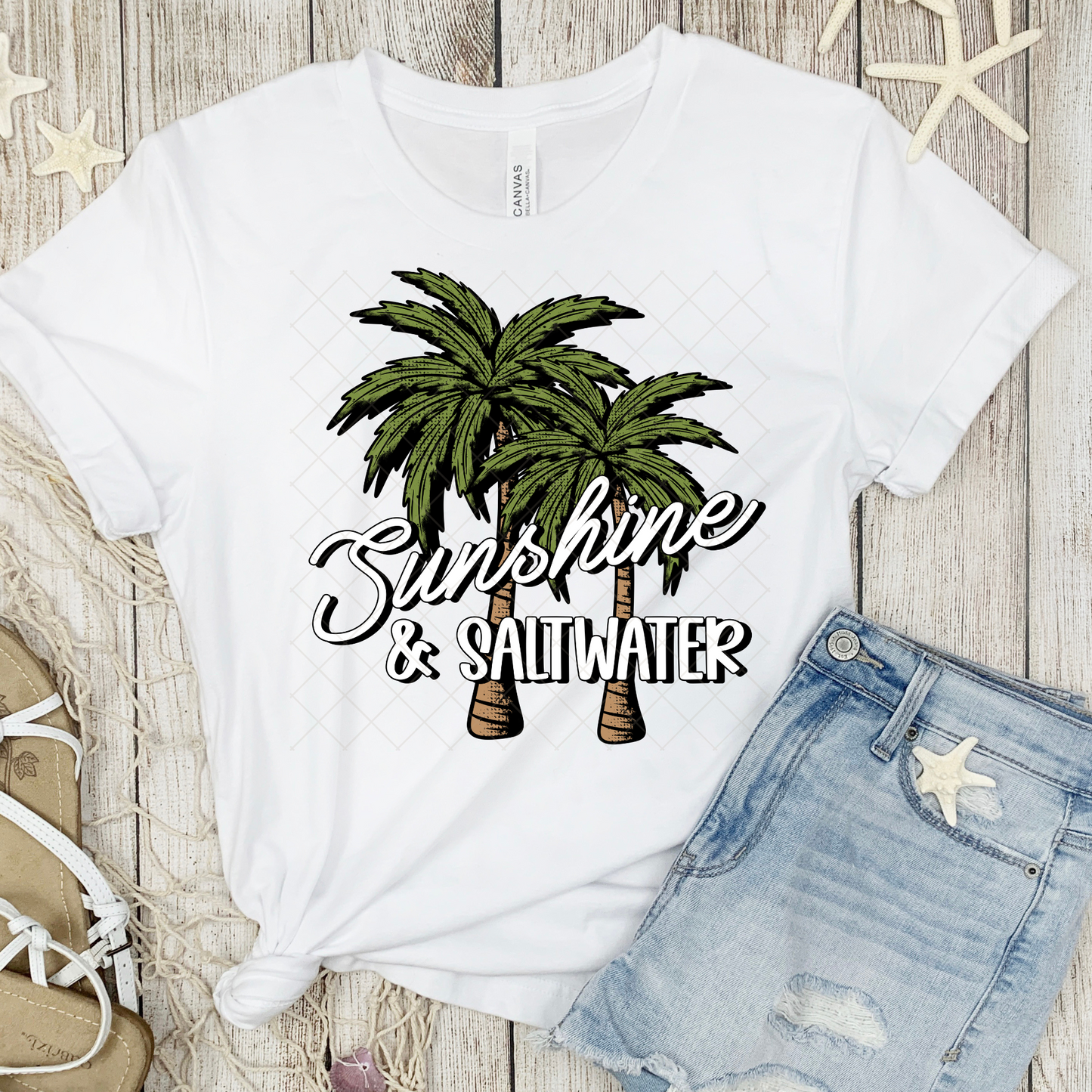 Sunshine and Saltwater Palm Trees DTF Transfers
