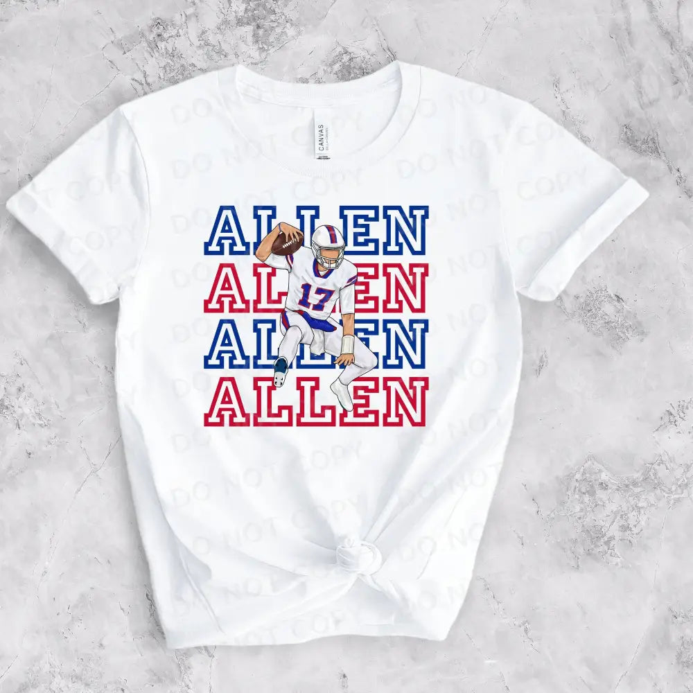 Allen Dtf Transfers Ready To Press Heat Transfer Direct Film Print Buffalo Football Player 17