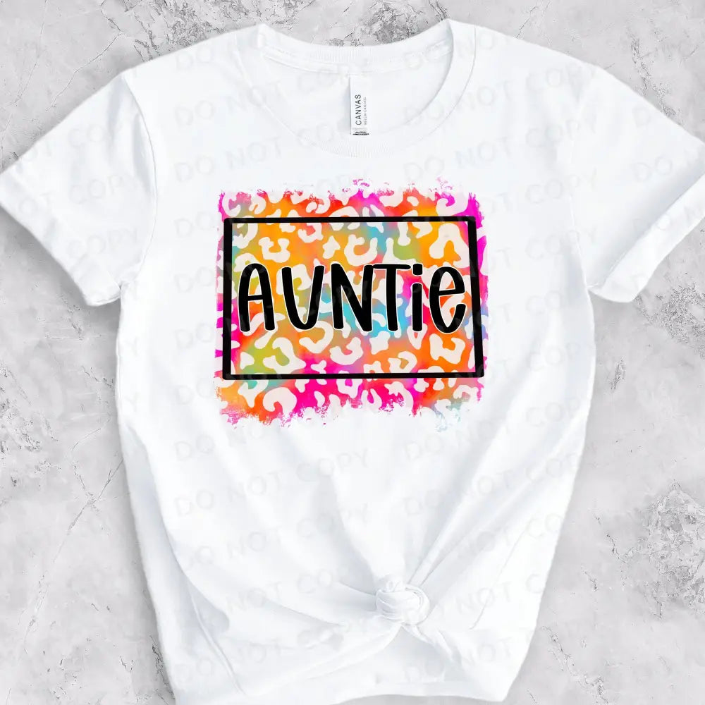 Auntie Colorful Animal Print Dtf Transfers Ready To Press Heat Transfer Direct Film Clear Film