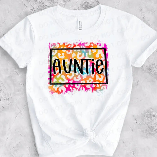 Auntie Colorful Animal Print Dtf Transfers Ready To Press Heat Transfer Direct Film Clear Film