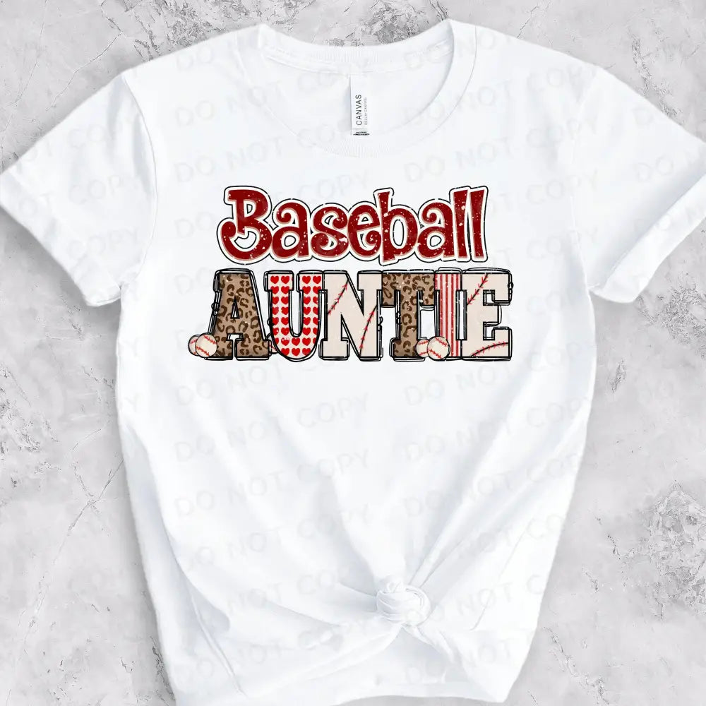 Baseball Auntie Dtf Transfers Clear Film Prints Ready To Press Heat Transfer Direct Print Hot Peel